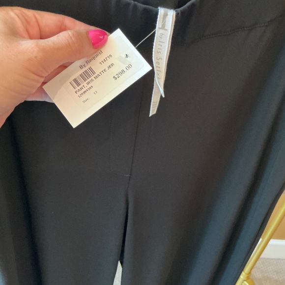 Iris Setlawke Black Matte Jersey Pant Size Large - Picture 2 of 5